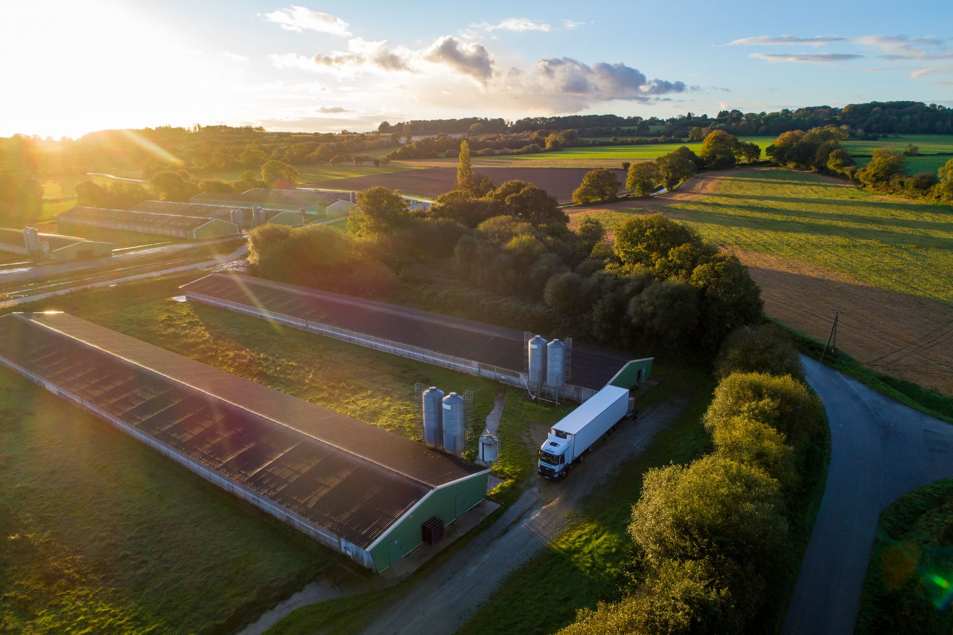 Camion d'oeufs à couver en chargement