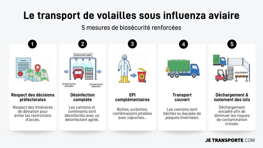 Procédures du transport de volailles sous influenza aviaire