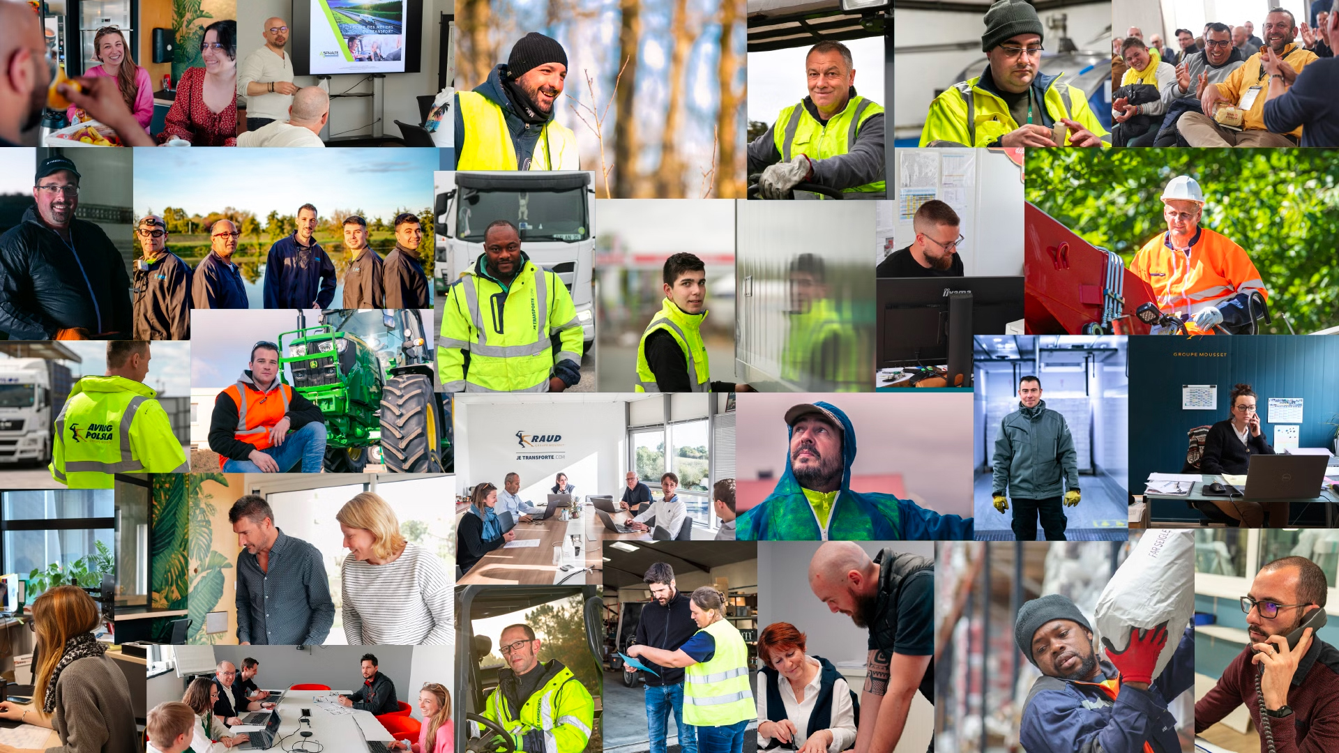 Collaborateurs du Groupe MOUSSET-JETRANSPORTE, groupe de transport et logistique